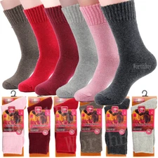 3 Pairs Womens Winter Warm Thermal Heavy Duty Merino Lambs Wool Socks Size 9-11