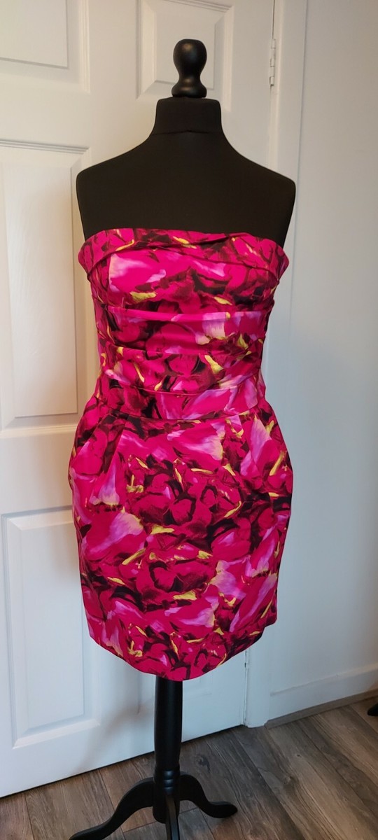 Savida red floral mini dress size 14