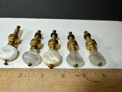 Vintage Planet Banjo Tuning Pegs Set of 5 Gold Brass Patent Pending Pearl Keys - Picture 8 of 9