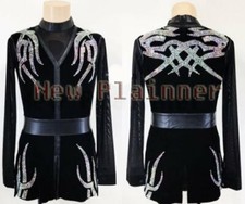 M581 Men Ballroom Latin/Rhythm/ Salsa Competition Dance shirt black sleeve M