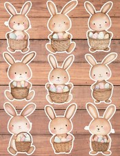 Simple Easter Bunny Die Cut Vinyl Stickers Set Scrapbooking Laptop Waterbottle