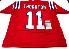 TYQUAN THORNTON NEW ENGLAND PATRIOTS SIGNED RED CUSTOM STITCHED JERSEY JSA COA