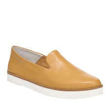 FRANCO SARTO Women 7M Camel Iconic Soft Leather Slipon Loafers Casual Shoes