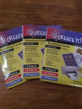 U CREATE IT! GLOSS FINISH GREETING CARD LOT 3 DESIGN PRINT *30 CARDS  ENVELOPES
