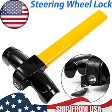 Steering Wheel Lock The Club Twin Hooks Anti Theft Car Truck SUV Auto w/ 2 Keys