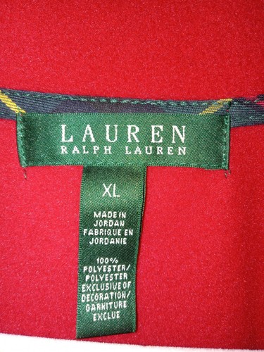 Ralph Lauren Womens Sz XL Red Fleece Jacket With Large Logo On Chest Vtg - Picture 12 of 13