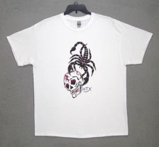 Scorpion Skull HTX Shirt Adult Extra Large White Graphic Ultra Cotton Biker Mens