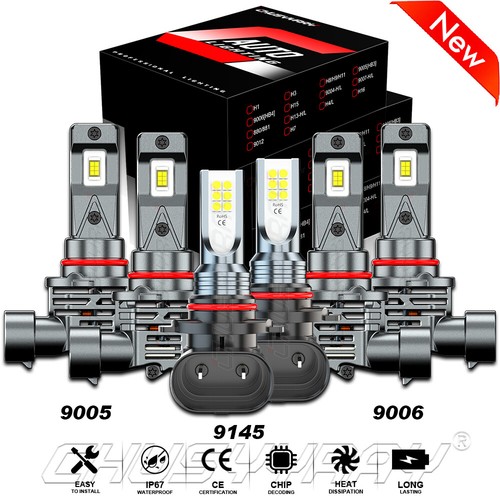 Para Toyota Sienna 2006-2010 6000K 6X Faro LED Alto y Bajo + Kit de Bombilla Antiniebla