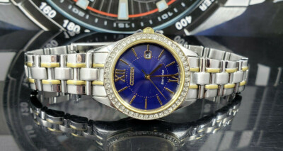 Vintage Citizen Eco Drive Crystal Watch Gold & Silver Tone Vintage Citizen Eco-drive Gold and Stainless Steel Watch  main image 3