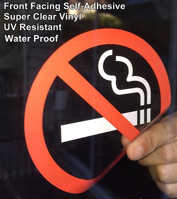 how to stop cigarette smoke coming through windows 4 Window Wall NO SMOKING Stop Smoke cigarette Warning Clear Vinyl Sticker  Decal