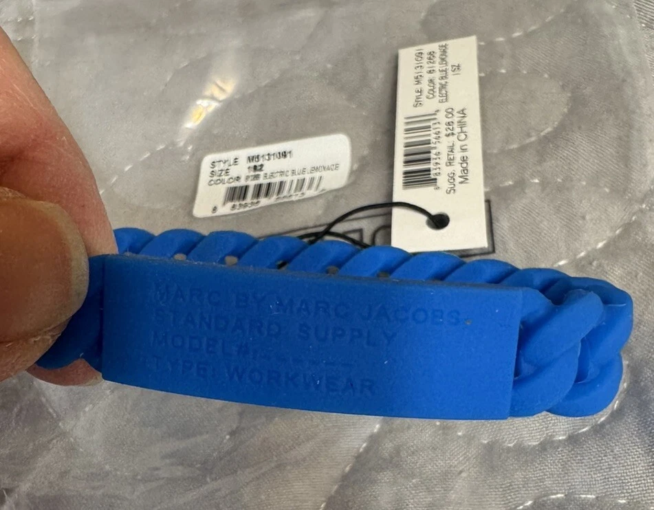 Marc By Marc Jacobs Blue Braided Silicone Rubber Bracelet. New w/Tags NWT - Image 2 of 4