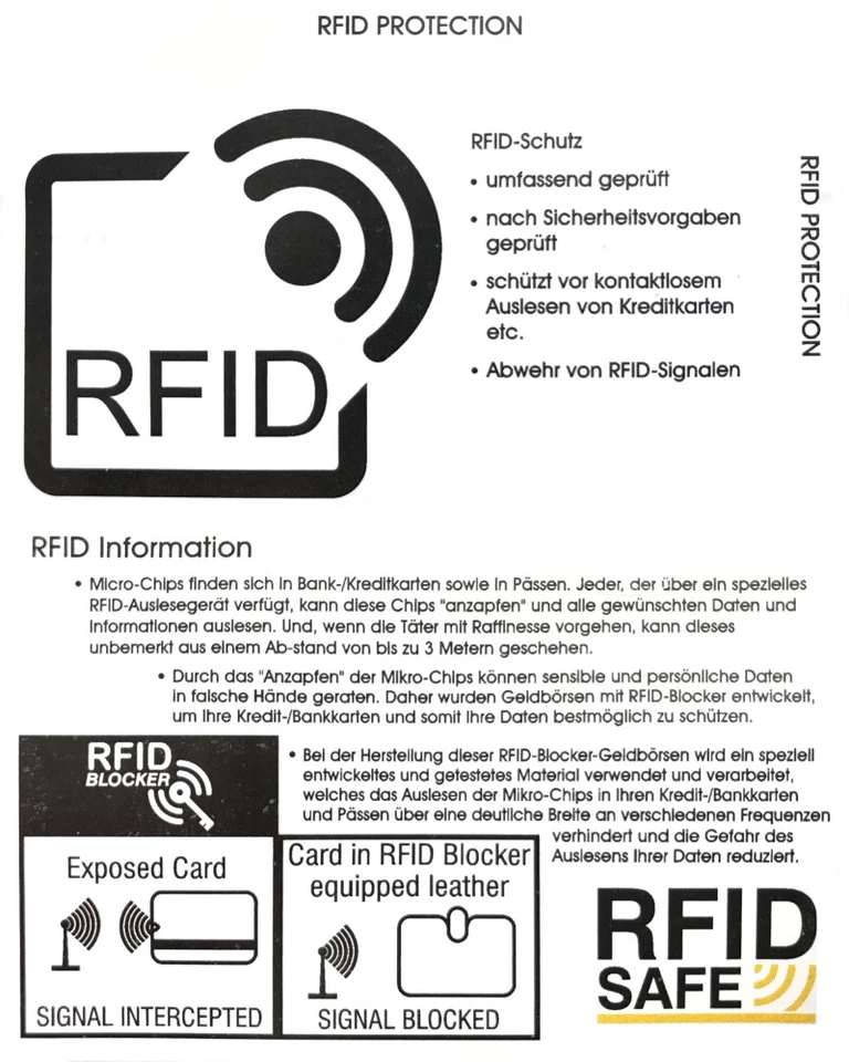 Geldbörse RFID Brieftasche Büffel Echt Leder Portemonnaie Portmonee Geldbeutel - Bild 3 von 3