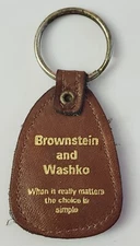 Vintage Brownstein & Washko Law Firm PA Leather Phone Quarter Holder Keychain