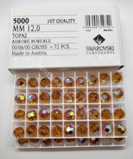 Factory Pack Swarovski Crystal Topaz AB 12mm Faceted Round 5000 Beads; 72pc