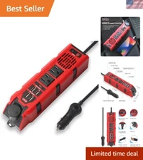 200W Car Power Inverter with 2 AC Outlets & 4 USB Fast Charging Ports