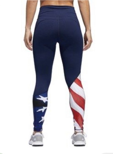NWT M adidas Team USA Volleyball Leggings Navy Blue Red Stars and Stripes  Flag | eBay