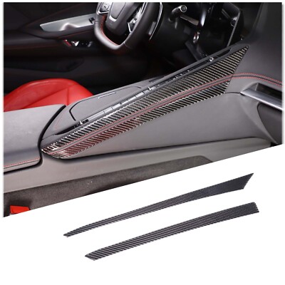 Carbon Fiber Central Control Left Side Sticker Trim Strip für Corvette C8 20-23
