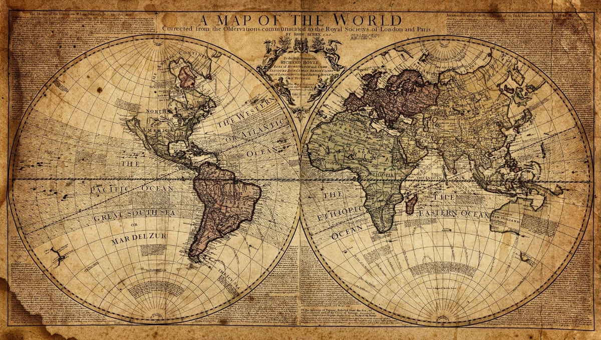 World Map Poster Vintage Style
