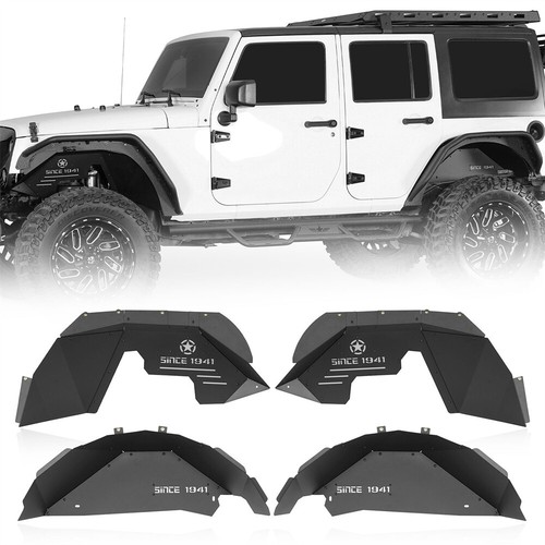 4Pcs Aluminum Front and Rear Inner Fender Liners For 2007-2018 Jeep Wrangler JK