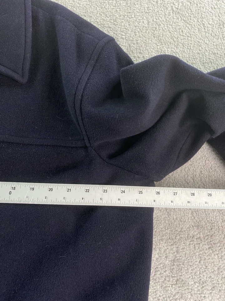 Винтажный J экипажа куртка мужская очень большой темно-синий шерсти твердого дизайнер роскошь бушлат - Изображение 2 из 4