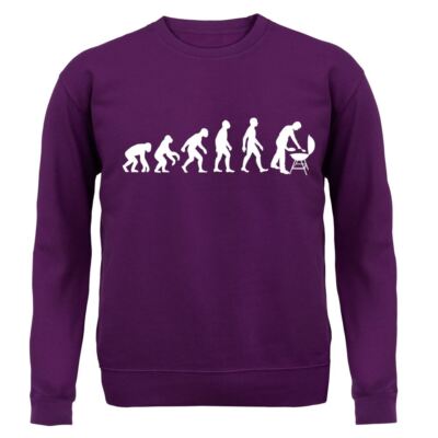 Evolution Of Man BBQ - Adult Hoodie / Sweater - Barbecue Grill Cook Chef Food