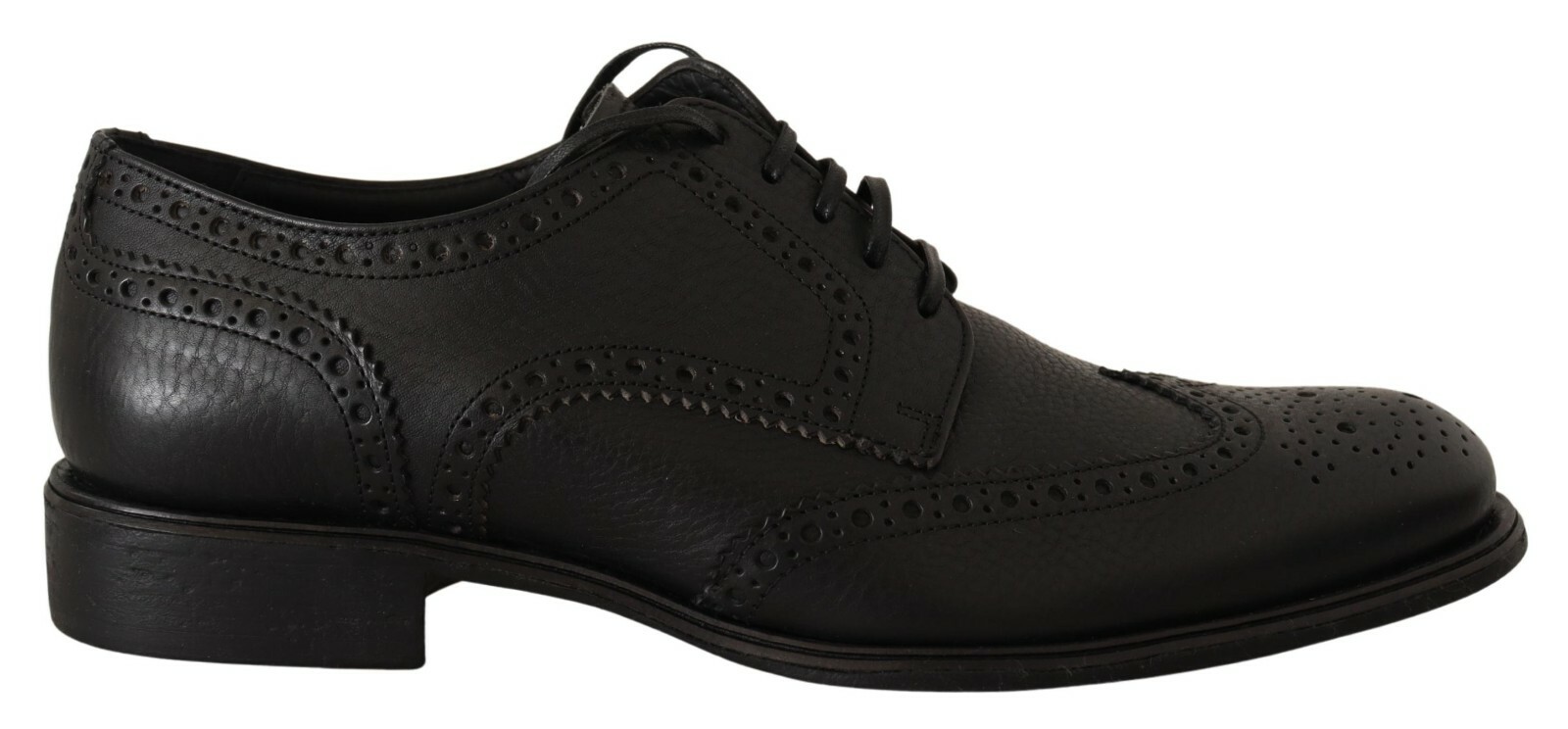 SAOLA Scarpe DOLCE & GABBANA pelle nera Oxford Wingtip abito formale EU39 US6 $900