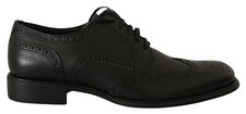 DOLCE & GABBANA Shoes Black Leather Oxford Wingtip Formal Dress EU39 / US6 $900
