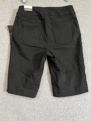 SLIM-SATION Women's Solid Walking Shorts - Pull-On Waistband, 12" Inseam, Pockets, Black Size 2 - View #5