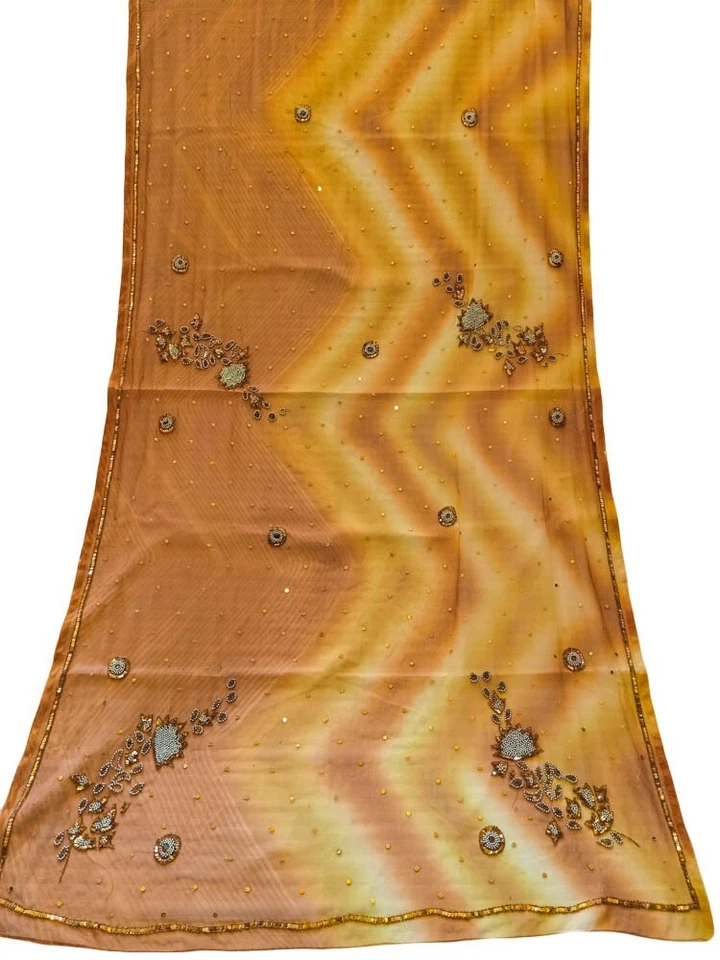 Bufanda Georgette Dupatta vintage india bordada estola larga para mujer LD7197 Foto 2 de 4