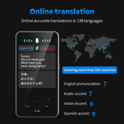 Language Translator Device, 138 Languages Supported, Instant Offline Language Translator Device, Voice Translator Offline, Portable Two-Way Real-Time Language Translator For Travel Business Learning - View #5