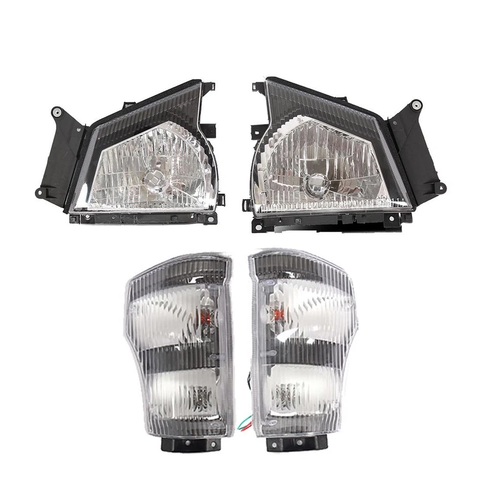 Para 2004-2007 Isuzu NPR NQR, 2006-07 GMC W4500 RH+LH Farol + Luz de Canto 4 Peças - Imagem 3 de 4