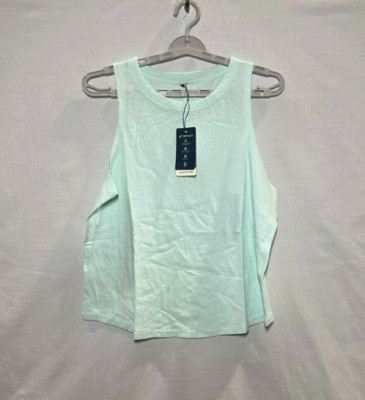 United By Blue Women's Organic High-Neck Tank Top - Light Aqua M