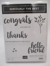 Stampin Up! Seriously the Best Cling Stamp Set Thank You Thanks Congrats Hello
