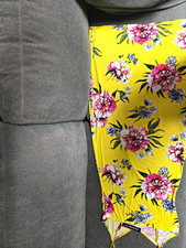 Absolutely it Women’s Yellow Floral V-Neck Strappy Maxi Dress Size L