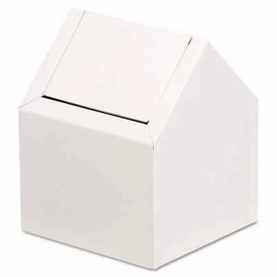 HOSPECO 2201 Double Entry Swing Top Floor Receptacle - Metal, White New