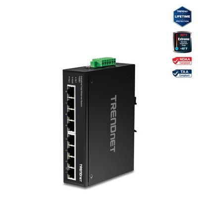 TRENDnet TI-E80 8-Port Industrial Fast Ethernet DIN-Rail Switch
