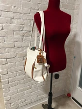 NWT! White/Brown/Gold Sholder Bag/Backpak for Women Made in Italy real Leather