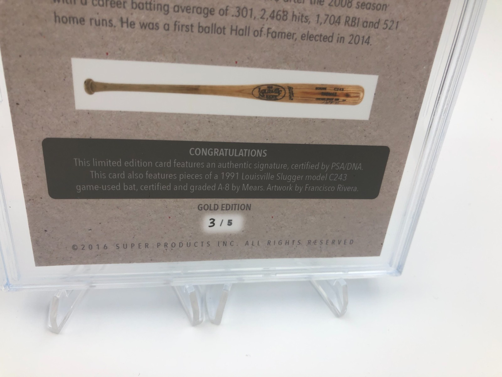 FRANK THOMAS BAT AUTO RARE/5 Card 2016 THE BAR GOLD Edition PSA BECKETT 9.5 10 view 6