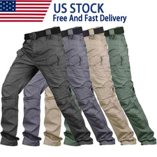 Mens Cargo Pants Tactical Waterproof Work Pants Outdoor Hiking Combat Trousers