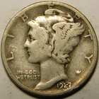 1927 D Mercury Dime 90% Silver F-Details  "Actual Coin Pictured- Not Cleaned"