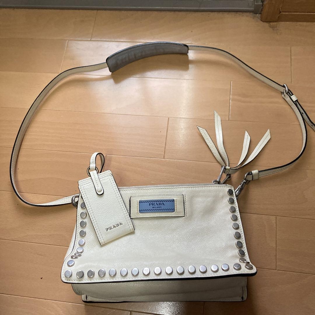 Prada Etiquette Shoulder Bag with Studs Crossbody Bag Imported from Japan