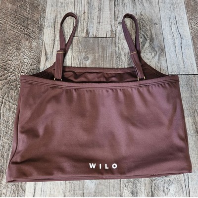 Wilo The Label Square Neck Sports Bra Tank Top Australia Size M Athleisure Brown