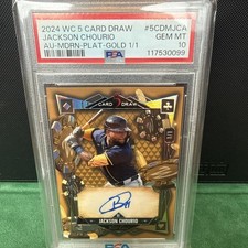 2024 Wild Card 5 Card Draw Jackson Chourio Auto Gold 1/1 PSA 10 GEM MINT