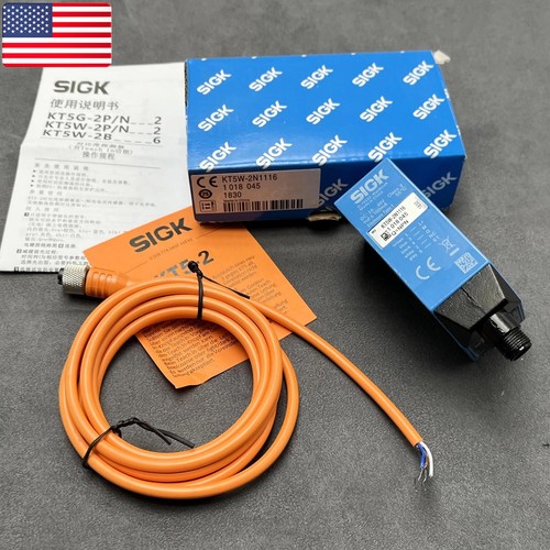 Sensore Fotoelettrico Elettrico SICK KT5W-2N1116 1018045 con Codice Colore e Sensore Ottico a Raggio con Cavo da 2 Metri