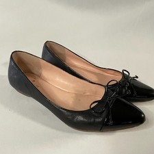 Kate Spade Black Almond Patent Toe w/ Bow Ballet Flats Women's Size 9W