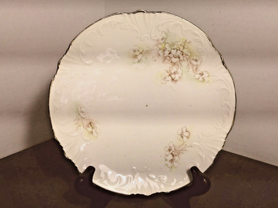 WEIMAN GERMANY HAND PAINTED FLORAL PLATE GOLD TRIM VINTAGE