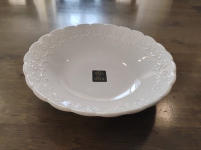 Maioliche Jessica 9.5  White Pasta Bowl Serving Dish Made in Italy *NEW*