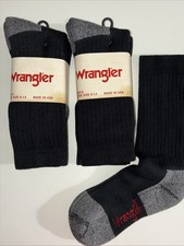 (4 Pairs) Wrangler Cotton Crew Socks (Men’s Shoe Size 9-13) USA Made