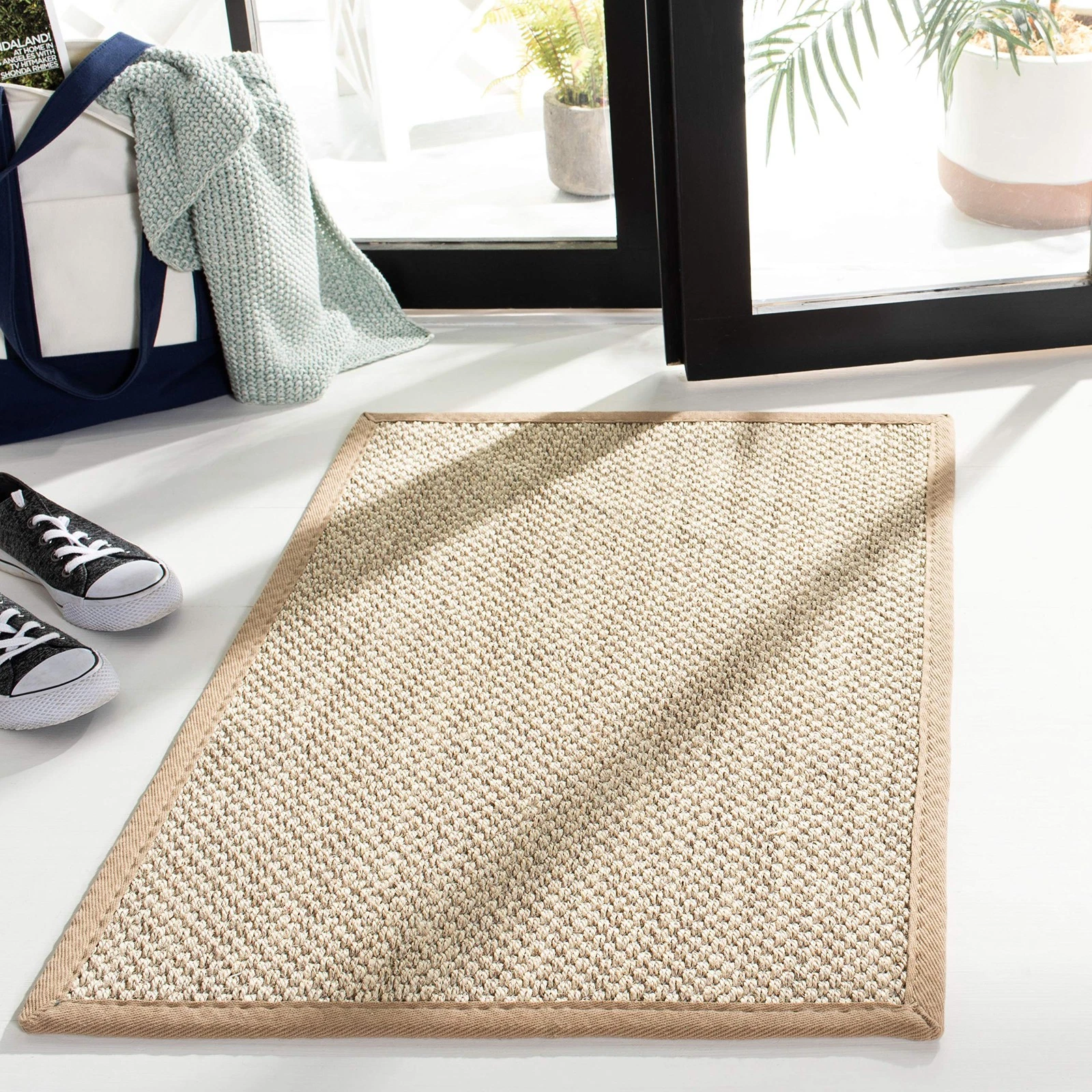 Area Rug 2x3 - Natural Fiber Collection - Marble & Linen Color, Sisal, Woven ... - Picture 5 of 5
