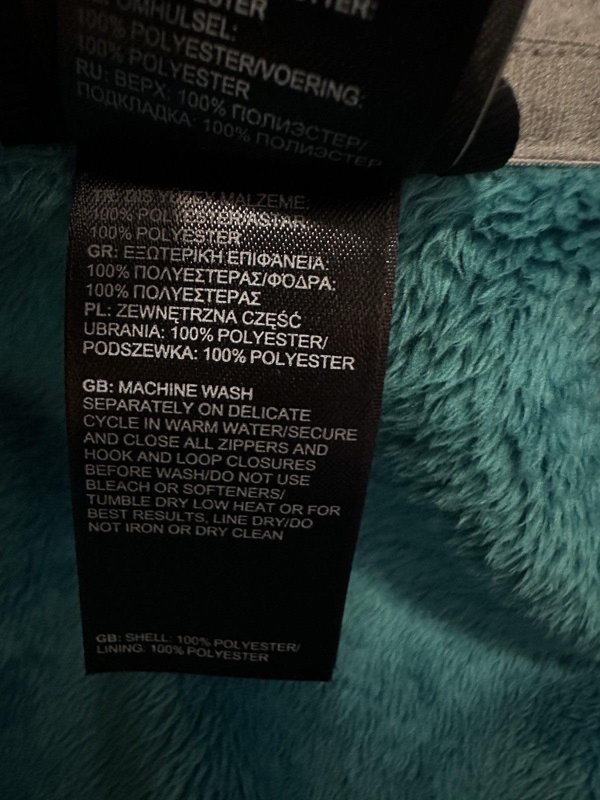 The North Face Jacket Womens L Teal Osito Fleece Full Zip Plush Embroidered Logo